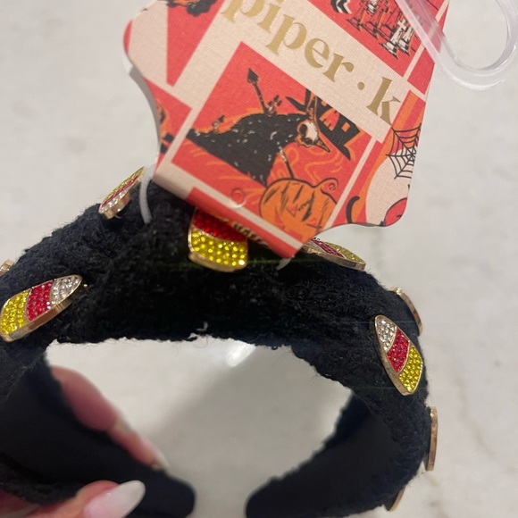 Sparkle  Black Headband with Festive Candy Corn Accents!! New - Picture 3 of 4